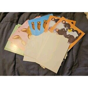 Vintage Olympicard Note Cards 4 Cute Animal Designs Lot Of 13 Cards New Unused